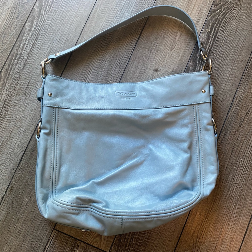 Light blue Leather Coach purse